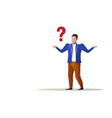 confused businessman question mark concept trouble vector image