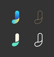 set of letters j from abstract multicolors shapes vector image vector image