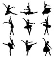 silhouettes of ballerinas vector image