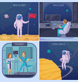 space mission cartoon concept square vector image