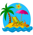 tropical island beach vector image vector image