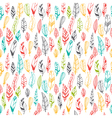 vintage seamless pattern with hand drawn feathers vector image