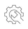wrench gear outline icon vector image
