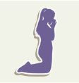 religious person kneeling in prayer to god vector image
