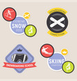 collection of ski and snowboarding logos emblems vector image vector image