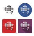 dotted icon thunderstorm in four variants vector image