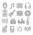 music icons in trendy linear style vector image