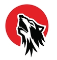 black wolf howl emblem vector image