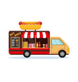 fast food car with big hot dog on roof vector image