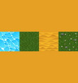 game textures of water green lawn sand and grass vector image vector image