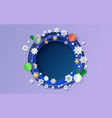 creative winter background paper cut xmas wreath vector image vector image