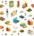 isometric hotel icons pattern or background vector image vector image