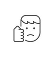 punch in face line outline icon vector image