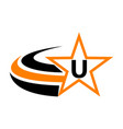star swoosh letter u vector image vector image