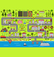 cartoon urban background road play mat vector image vector image