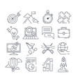 large set black and white launch icons vector image