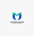 logo abstract letter gradient colorful style vector image
