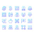 bitcoin simple color line icons set vector image vector image