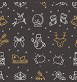 black seamless pattern from new year icons vector image vector image
