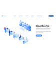 cloud service landing page template vector image