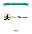 icon running man logo in a circle sitting vector image