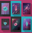 posters and pattern backgrounds set vector image