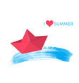 red paper boat summer design vector image
