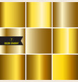 set of gold foil texture vector image