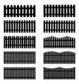 set of silhouettes fences vector image vector image