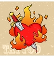 heart tattoo design vector image vector image