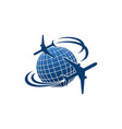 icon plane and world globe vector image