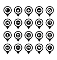 map location markers pointers icons set vector image vector image