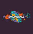modern online sale poster different shapes vector image vector image