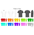 t-shirt v neck color collection set for your vector image