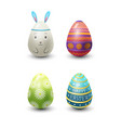easter eggs painted with spring pattern vector image vector image