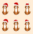 christmas funny dogs in different santa hats vector image vector image