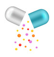falling vitamins from open capsule realistic vector image vector image