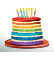 rainbow birthday cake vector image vector image