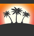 silhouette of palm tree on beach vector image vector image