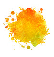 watercolor spot banner with autumn leaves vector image