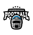 american football logo with the player helmet vector image vector image