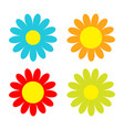 colorful daisy chamomile icon set cute flower vector image vector image