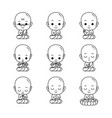 cute monk cartoon outline vector image vector image