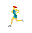 Female triathlete marathon runner retro Royalty Free Vector