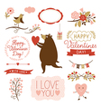valentines day graphic elements set vector image vector image