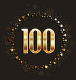100 years anniversary gold banner vector image
