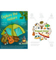cartoon camping colorful concept vector image