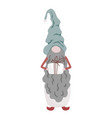 cute christmas gnome with a long curly beard vector image vector image