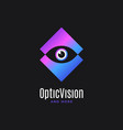 eye logo design optic vision icon on black vector image vector image