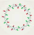 wreath of green and red christmas lights vector image